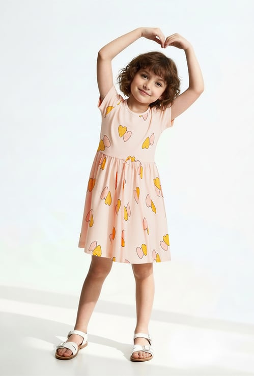 Girls Printed A-line Dress