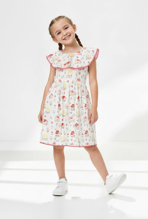 Girls Printed A-line Dress