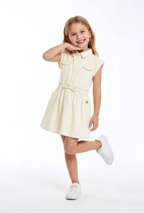 Girls Textured Shirt Dress