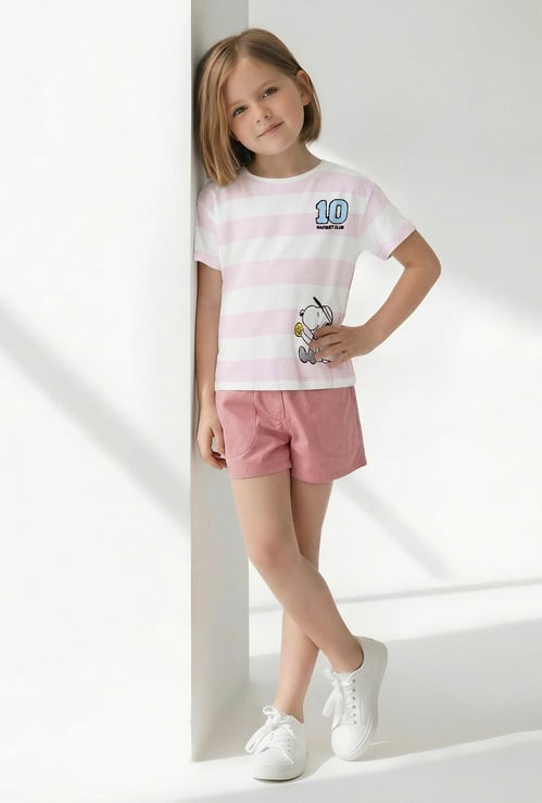 Girls Peanuts Print T-shirt