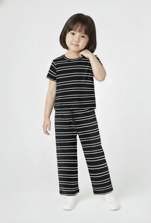 Girls Striped Trousers Set