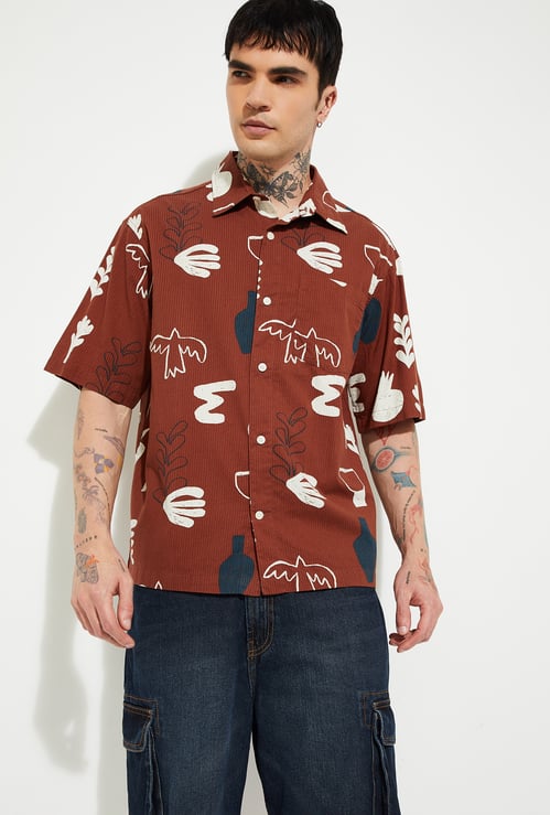 URB_N Men Printed Regular Fit Shirt