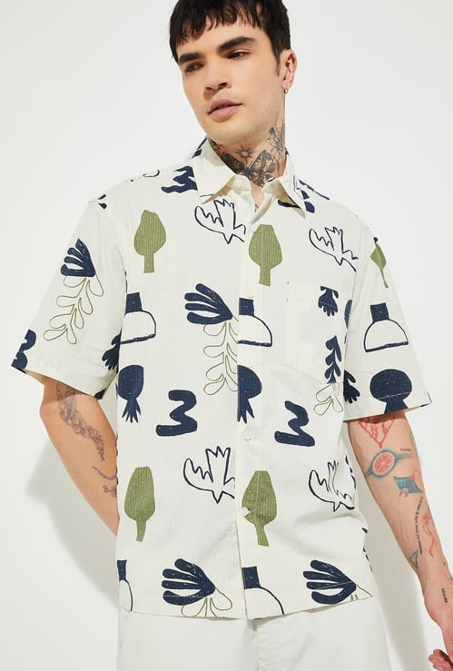 URB_N Men Printed Regular Fit Shirt