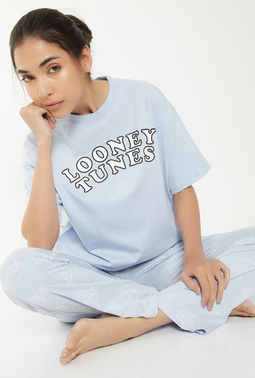 Women Bugs Bunny Print PJ Set