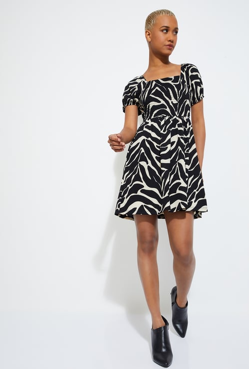 ALAYA F X URB_N Women Printed Fit & Flare Dress