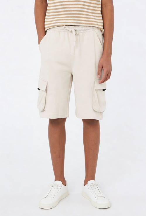 Boys Solid Cargo Shorts