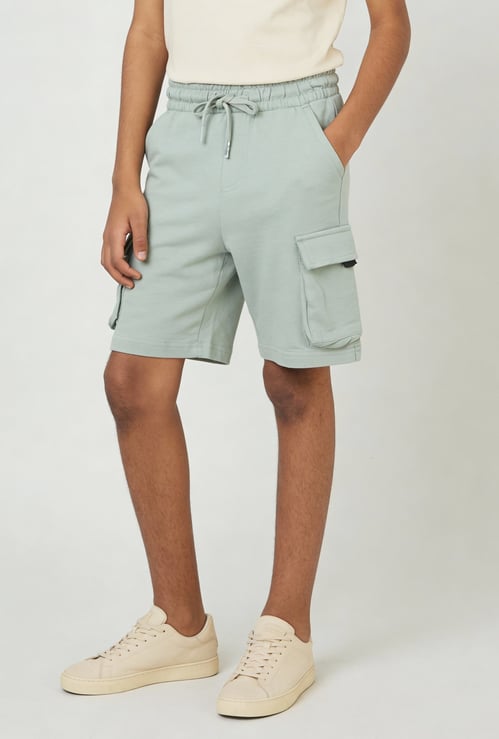 Boys Solid Cargo Shorts