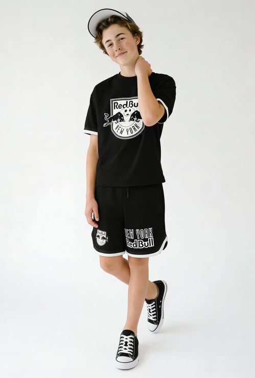 Boys Red Bull Printed Shorts Set