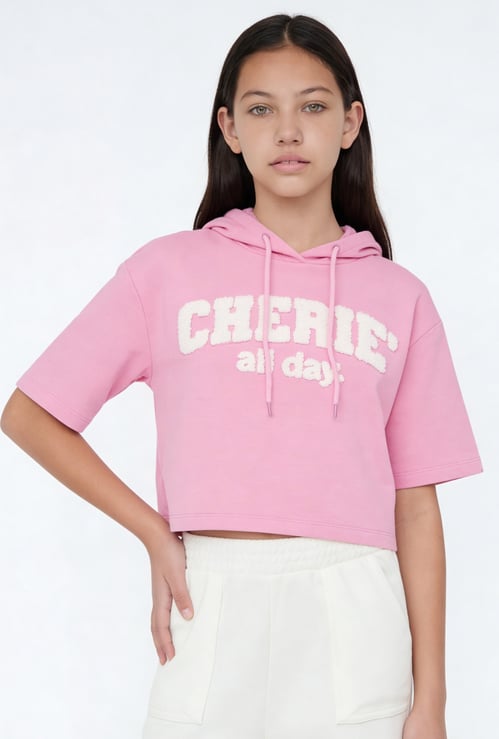 Girls Chennile Hooded T-shirt