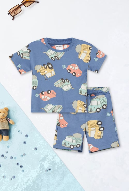 Boys Printed Shorts Set