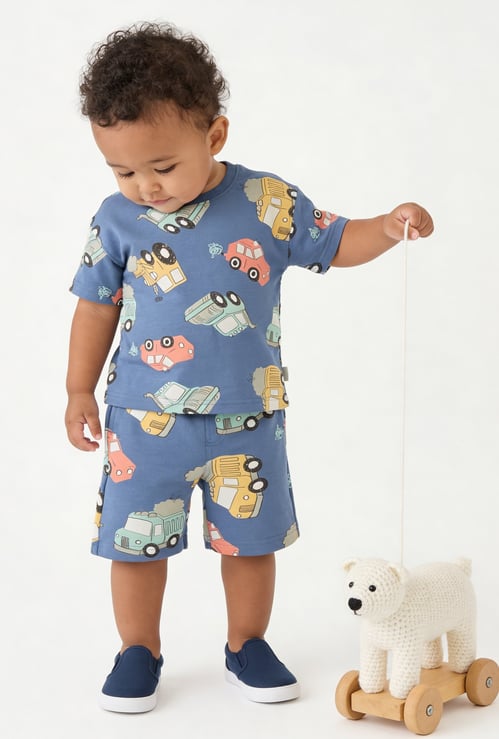 Boys Printed Shorts Set