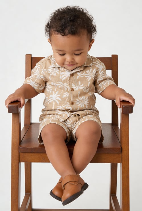 Boys Printed Shorts Set