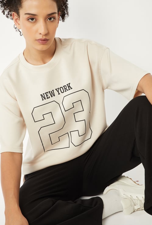 Women Printed Boxy Fit Sports T-shirt