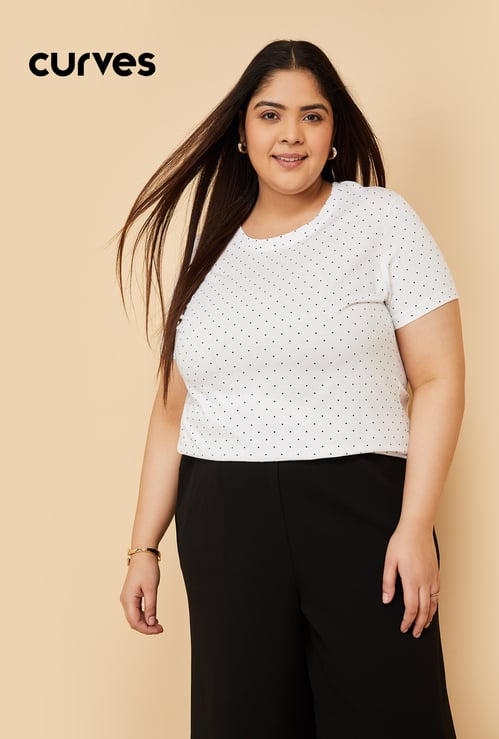 Women Polka Dot Print T-shirt