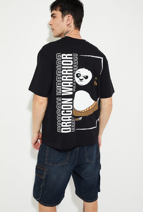 URB_N Men Kung Fu Panda Oversized Printed T-shirt
