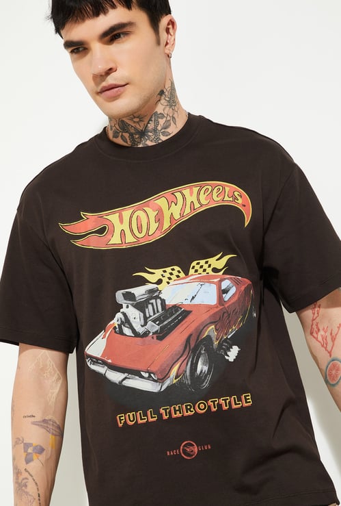 URB_N Men Hot Wheels Printed Oversized T-shirt