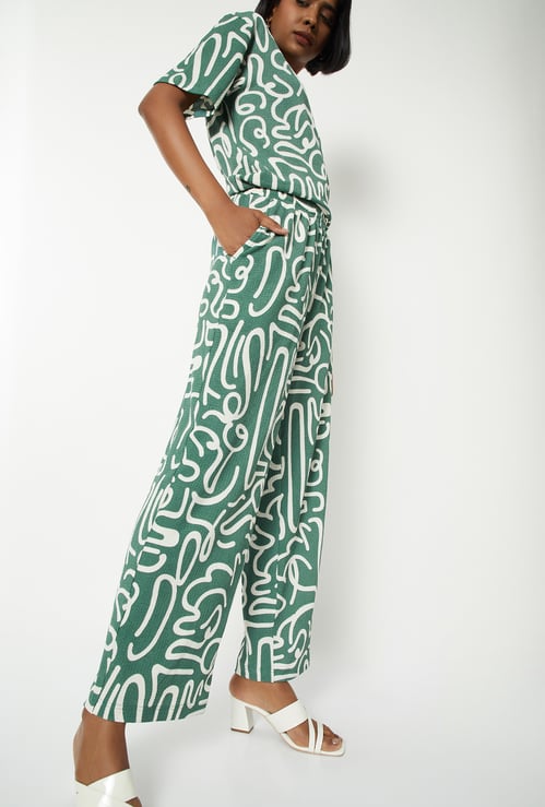 Women Printed Wide Leg Trousers