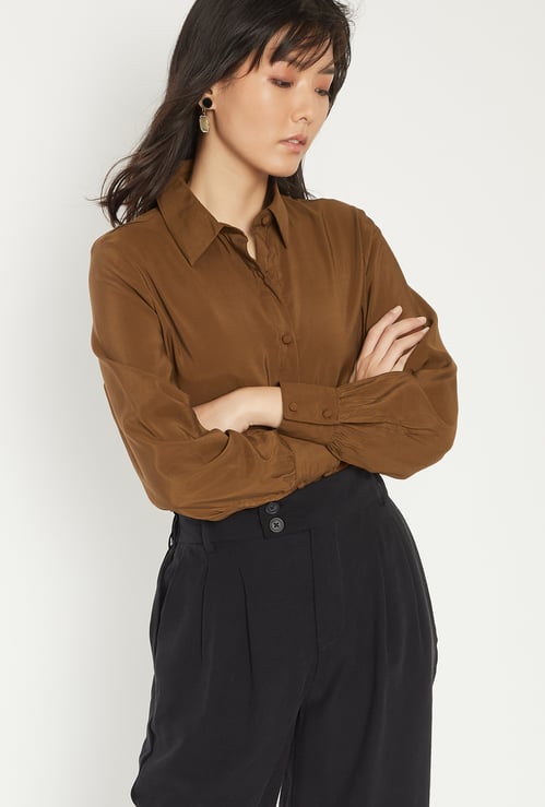 Women Solid Regular Fit Semi Formal  Shirt