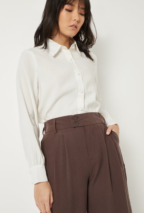 Women Solid Regular Fit Semi Formal  Shirt