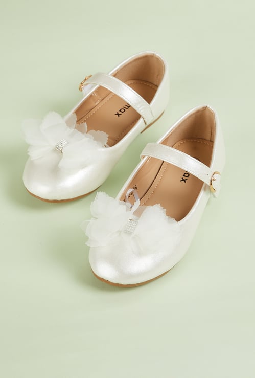 Girls Floral Applique Ballerinas