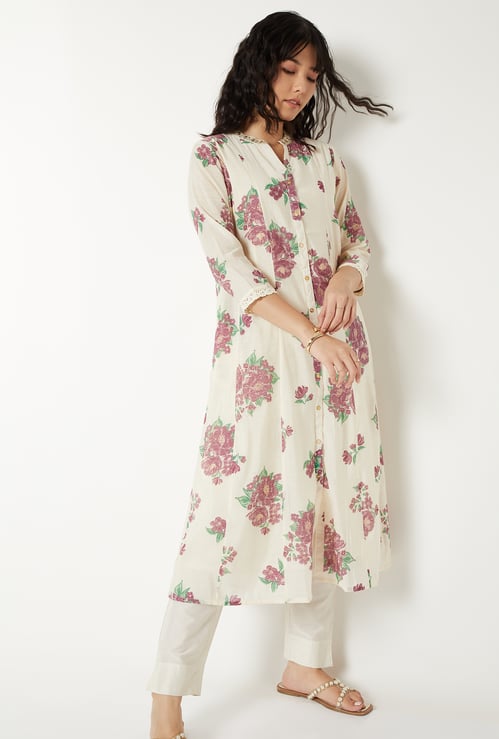 Women Floral Print A-line Kurta
