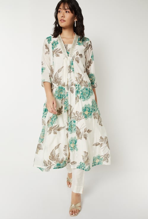 Women Floral Print Kalidar Kurta