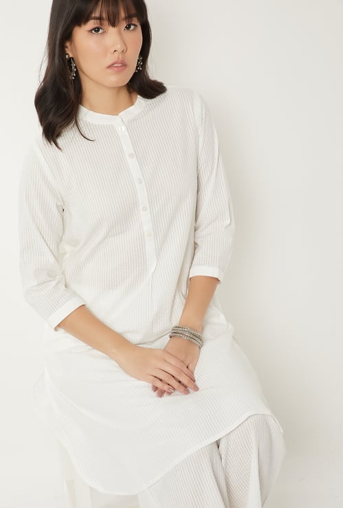 Women Striped Straight Kurta Set