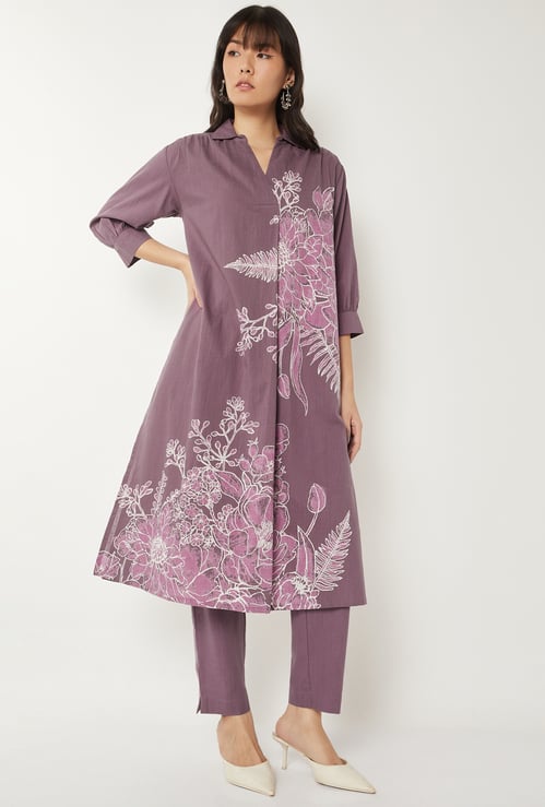 Women Floral Print Straight Kurta Set