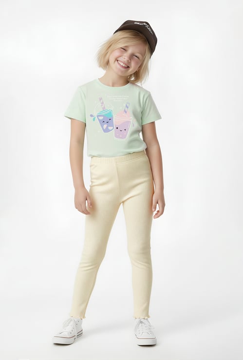 Girls Ribbed Leggings