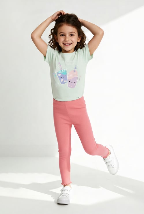 Girls Ribbed Leggings