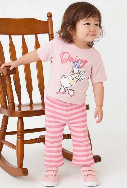 Girls Daisy Duck Flared Leggings Set