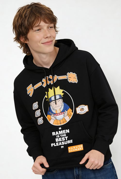 Boys Naruto Uzumaki Print Hooded Sweatshirt