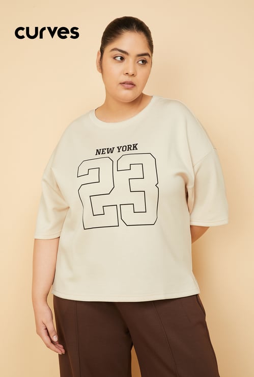Women Printed Boxy Fit Sports T-shirt