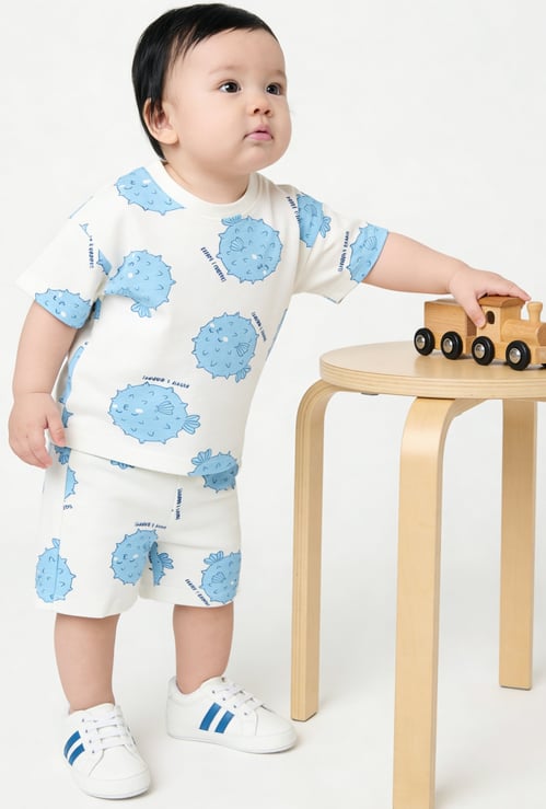 Boys Printed Shorts Set