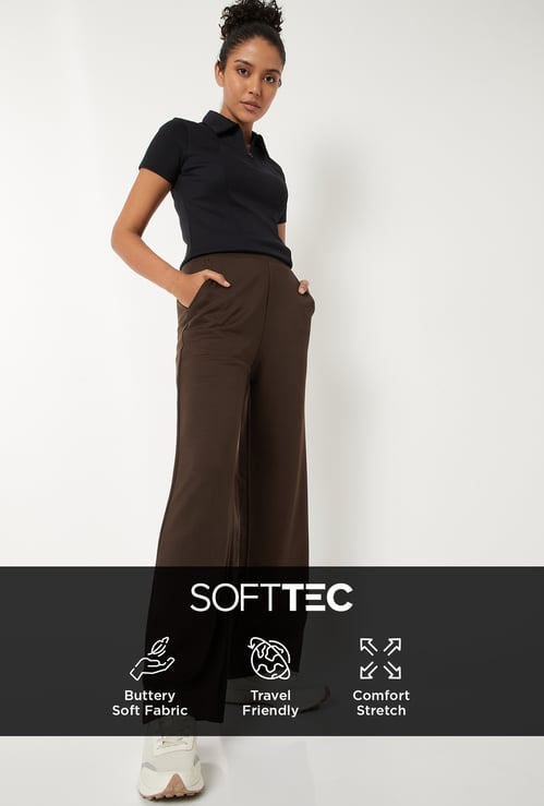 Women Solid Flared Track Pants