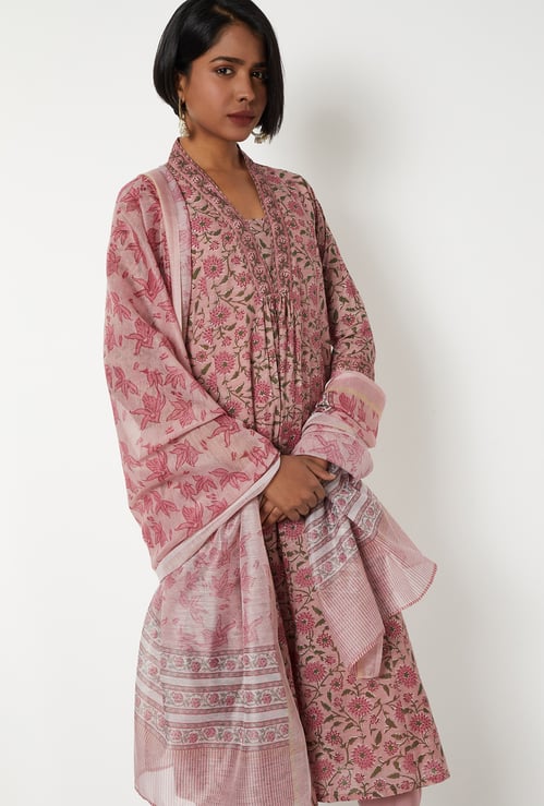 Women Floral Print A-line Kurta Set