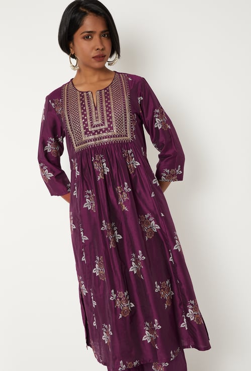 Women Floral Print A-line Kurta Set