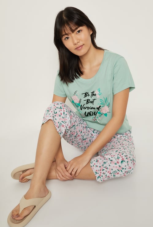 Women Floral Printed Capri Set