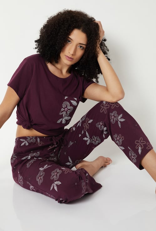 Women Floral Printed PJ Set