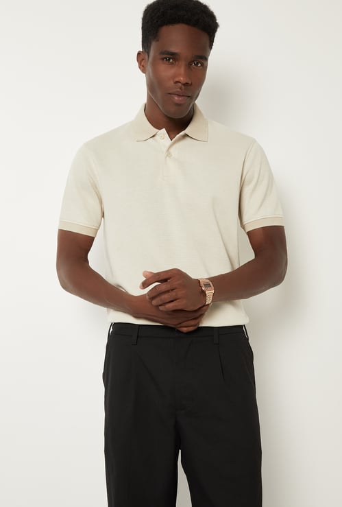 Men Striped Polo T-shirt