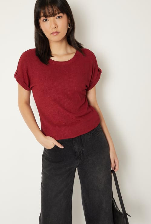 Women Textured T-shirt