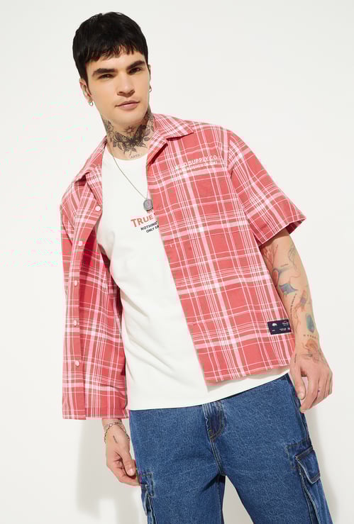 URB_N Men Checked Oversized Shirt
