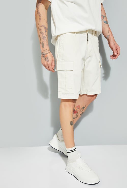 URB_N Men Solid Cargo Shorts