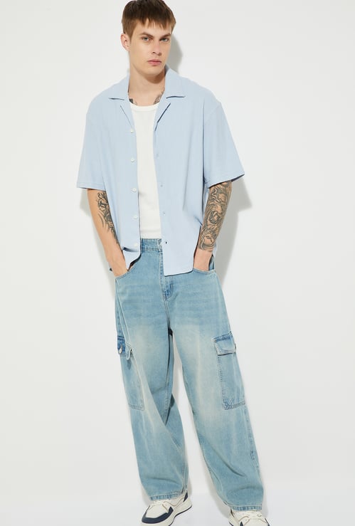 URB_N Men Textured Regular Fit Shirt