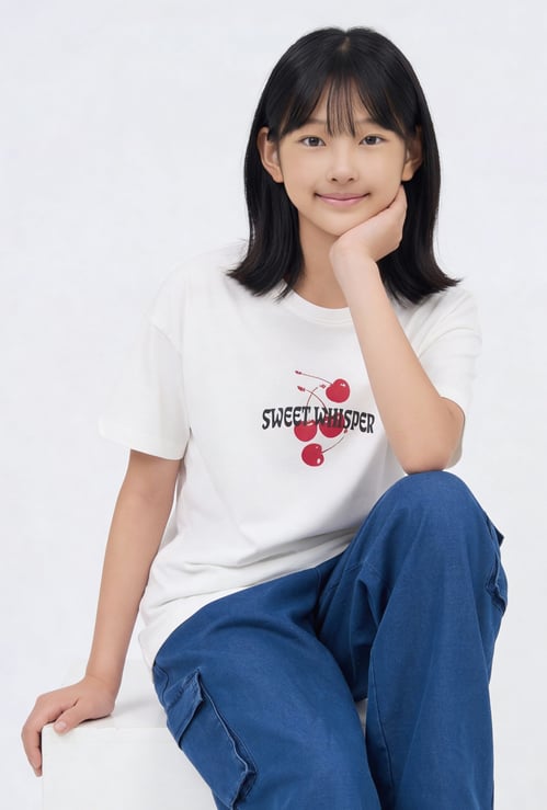 Girls Back Print T-shirt