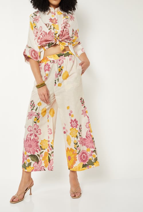 Women Floral Print Palazzos