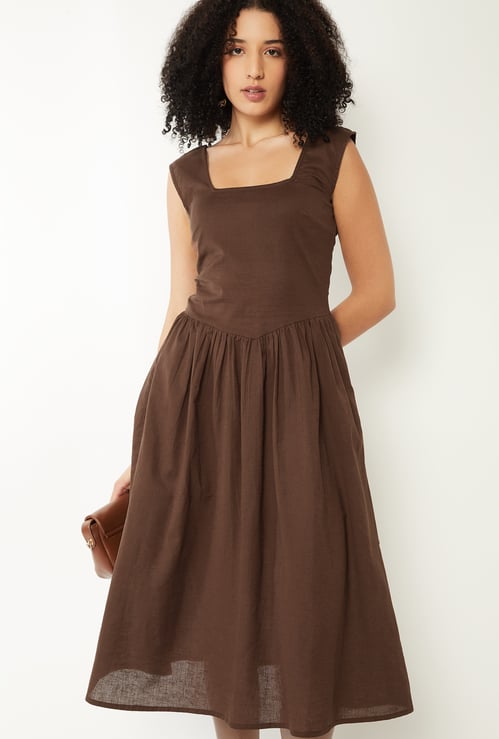 Women Solid A-line Dress