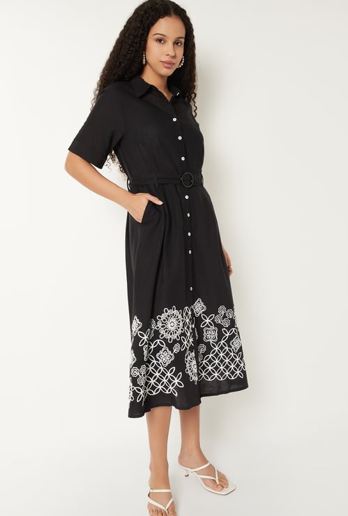 Kalki x Max Women Embroidered Shirt Dress