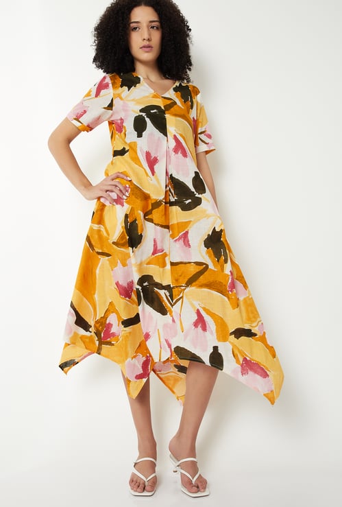 Kalki x Max Women Printed Asymmetric Midi Dress