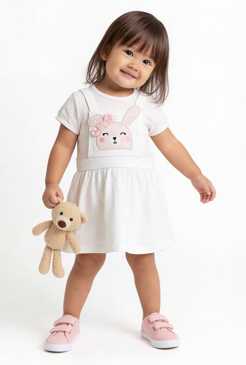 Girls Appliqued A-Line Dress